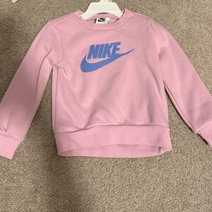 Nike Kids Light Pink Sweatshirt with Blue Logo